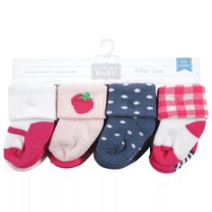 Хлопковые носки Hudson для новорожденных девочек и махровые носки, розовая клубника Hudson Baby