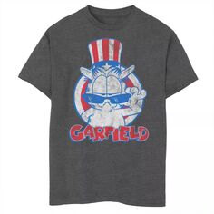 Футболка с рисунком Garfield Wants You для мальчиков 8–20 лет, шляпа дяди Сэма Licensed Character