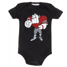 Черное боди с большим логотипом Infant Georgia Bulldogs Unbranded