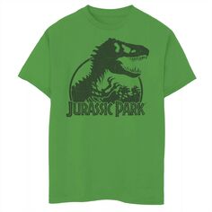 Классическая футболка с логотипом и рисунком скелета тиранозавра для мальчиков 8–20 лет «Парк Юрского периода» Jurassic Park