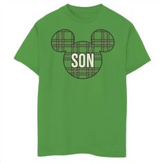 Рождественская клетчатая футболка Disney&apos;s Mickey Mouse &amp; Friends для мальчиков 8–20 лет с рисунком «Сын Микки Маус» Disney