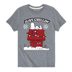 Рождественская футболка с рисунком Peanuts Chillin для мальчиков 8–20 лет Licensed Character