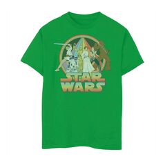 Винтажная футболка с плакатом для мальчиков 8–20 лет, радужная групповая фотография «Звездных войн» Licensed Character