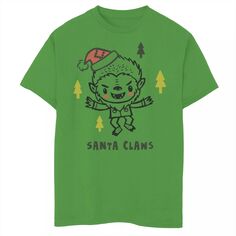 Универсальная футболка с рисунком «Рождественский волк» для мальчиков 8–20 лет и когтями Санта-Клауса Licensed Character