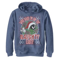 Флисовая толстовка с капюшоном и рисунком Looney Tunes Marvin Naughty List Ugly Sweater для мальчиков 8–20 лет Licensed Character