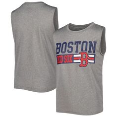 Молодежная футболка без рукавов Heather Grey Boston Red Sox MLB