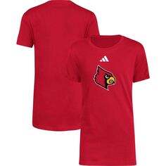 Молодежная красная футболка adidas Louisville Cardinals 2023 Sideline Locker Room с логотипом Fresh adidas