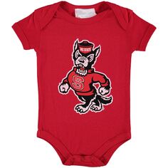 Красное боди с большим логотипом Infant NC State Wolfpack Unbranded