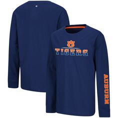 Темно-синяя футболка с длинными рукавами Youth Colosseum Auburn Tigers Two-Hit Colosseum