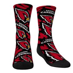Молодежные носки Rock Em Носки Arizona Cardinals с логотипом и краской Crew Unbranded