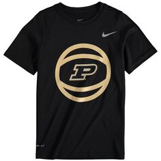 Черная молодежная футболка с баскетбольным мячом и логотипом Nike Purdue Boilermakers Nike