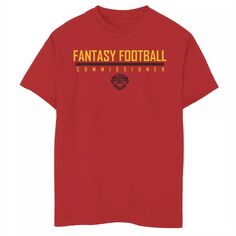 Красная футболка с графическим логотипом ESPN Fantasy Football Commissioner для мальчиков 8–20 лет Licensed Character
