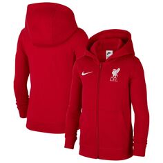 Молодежная флисовая худи с молнией во всю длину Nike Liverpool Club Red Nike