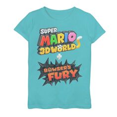Футболка с логотипом Super Mario 3D Bowsers Fury для девочек 7–16 лет Licensed Character