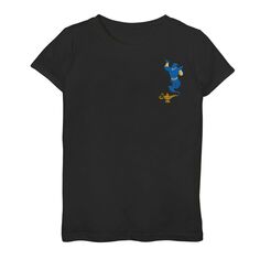 Футболка с карманом и рисунком «Лампа Джинна» для девочек 7–16 лет Disney&apos;s Aladdin Licensed Character, черный