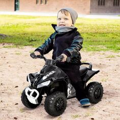 Aosom NO Power Ride on Car для детей, 4-колесный игрушечный квадроцикл, раздвижной от ноги до пола, для прогулок, для детей 18 36 месяцев, розовый Aosom, черный