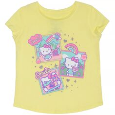 Футболка Jumping Beans с изображением улыбки и фотографий Hello Kitty для девочек и малышей Jumping Beans Jumping Beans