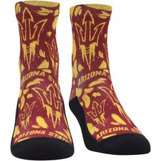 Молодежные носки Rock Em Носки штата Аризона Sun Devils с логотипом и краской Crew Unbranded
