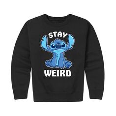 Флисовый пуловер с рисунком Disney&apos;s Lilo &amp; Stitch для мальчиков 8–20 лет Stay Weird Disney