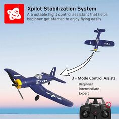 VOLANTEXRC Corsair F4U Самолет с дистанционным управлением одним поворотом и стабилизатором Xpilot VOLANTEXRC