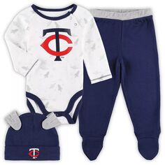 Темно-синий/белый комплект для новорожденных и младенцев Minnesota Twins Dream Team, боди, шапка и брюки на ножках Outerstuff