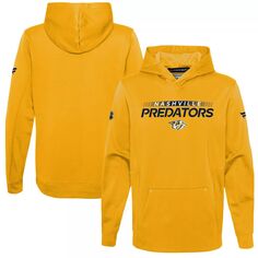 Золотая толстовка с капюшоном с логотипом Youth Fanatics Nashville Predators Authentic Pro Fanatics