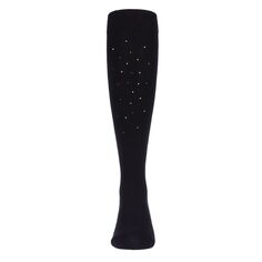 Носки до колена из смеси хлопка для девочек с разноцветными камнями MeMoi, черный
