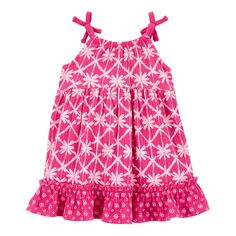 Платье из жатого трикотажа Carter с геометрическим рисунком для малышей и девочек-подростков Carter&apos;s Carters