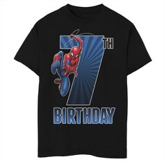 Футболка с рисунком «Человек-Паук Marvel» на 7-й день рождения для мальчиков 8–20 лет Marvel