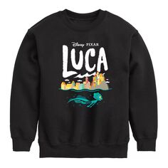 Флисовый свитшот Disney Luca Costal Sea Monster для мальчиков 8–20 лет Licensed Character, черный