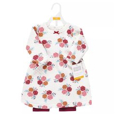 Стеганое хлопковое платье и леггинсы Hudson для маленьких девочек, цвет «Осенняя роза» Hudson Baby
