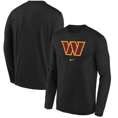 Черная футболка с длинным рукавом и логотипом команды Nike Washington Commanders Youth Nike