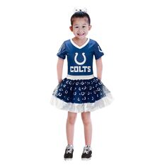 Молодежный костюм Royal Indianapolis Colts для девочек-пачек с задней дверью Game Day с v-образным вырезом Unbranded