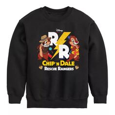 Флисовый свитшот Chip N Dale Rescue Rangers для мальчиков 8–20 лет Disney Licensed Character, черный