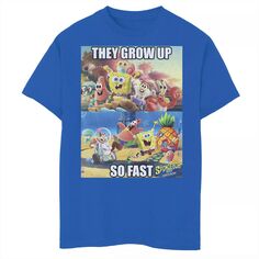 Футболка с рисунком «Губка Боб: Губка в бегах» для мальчиков 8–20 лет, они растут так быстро Nickelodeon