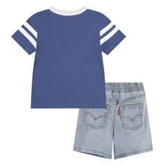 Комплект из футболки с логотипом-талисманом Levi&apos;s и джинсовых шорт для мальчика Levi&apos;s Levis