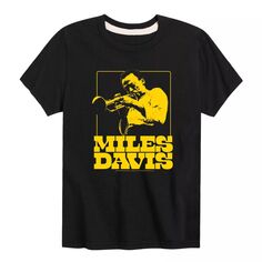 Золотая футболка Дэвиса для мальчиков 8–20 миль Licensed Character, черный