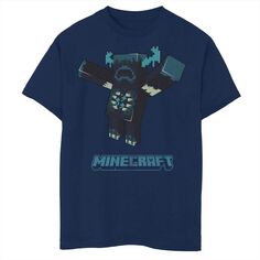 Футболка Minecraft Warden с простым портретом для мальчиков 8–20 лет Minecraft