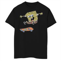 Футболка в клетку с рисунком скейтборда для мальчиков 8–20 лет Husky Nickelodeon SpongeBob SquarePants Nickelodeon