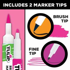 Неоновые маркеры для ткани Tulip, 24 шт. в упаковке с тонкими кончиками и кисточками Ultimate Neon Tulip