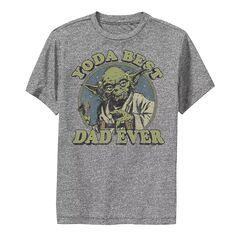 Футболка с рисунком Yoda Best Dad Ever для мальчиков 8–20 лет Star Wars