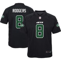 Молодежная футболка Nike Aaron Rodgers Black New York Jets Fashion Game Джерси Nike