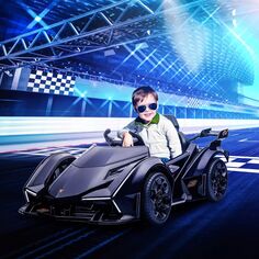 Aosom Kids Ride On Sports Car Электрическая игрушка на батарейках 12 В с пультом дистанционного управления для родителей Bluetooth Звуковой сигнал Музыка и светодиодные фары Задние фонари для детей от 3 до 6 лет, черные Aosom, черный