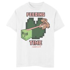 Футболка Minecraft для мальчиков 8–20 лет с рисунком «Время кормления лягушки» Minecraft