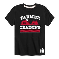 Футболка Case IH Farmer In Training для мальчиков 8–20 лет с графическим рисунком Licensed Character, черный