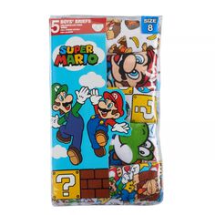 Набор из 5 трусов Super Mario Bros. для мальчиков 4–8 лет Licensed Character