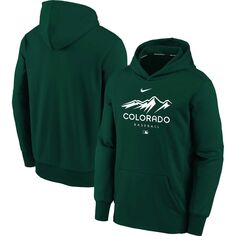 Молодежный пуловер с капюшоном Nike Hunter Green Colorado Rockies City Connect Performance Nike