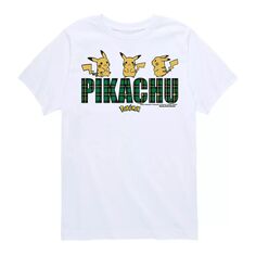 Клетчатая футболка с рисунком Пикачу для мальчиков 8–20 лет Licensed Character
