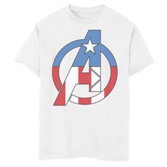 Костюм Капитана Америки «Марвел Мстители» для мальчиков 8–20 лет, футболка с логотипом Marvel