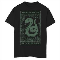 Винтажная футболка с графическим рисунком и плакатом для мальчиков 8–20 лет «Гарри Поттер Слизерин» Harry Potter